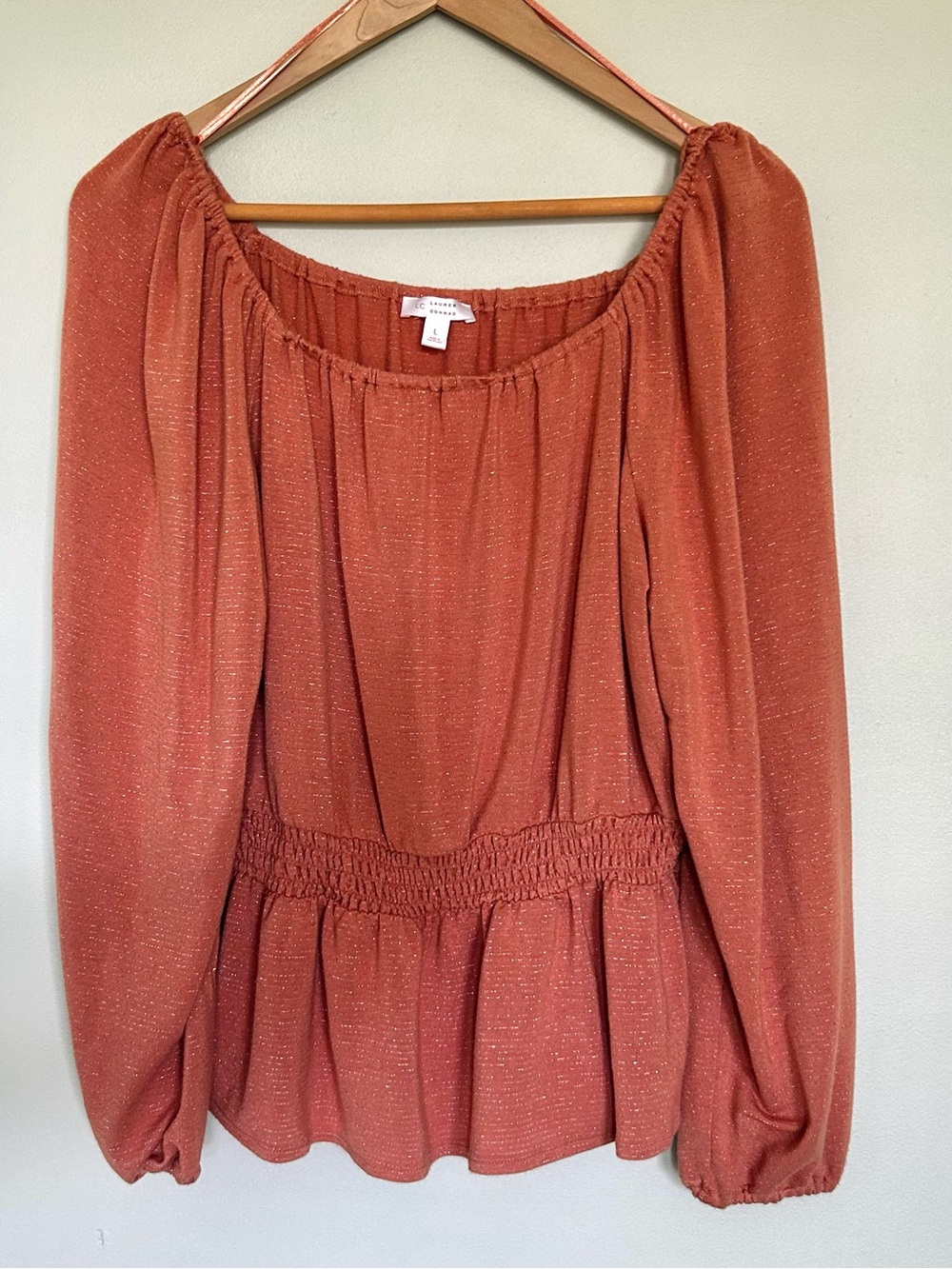 Women’s Lauren Conrad Rust-Colored Blouse Size Large